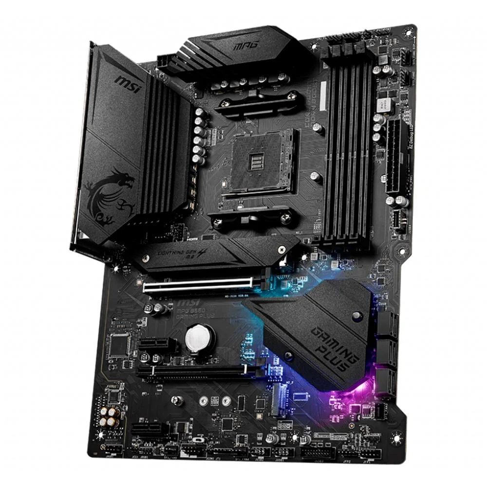 Placa-Mãe MSI MPG B550 Gaming Plus, AMD AM4, ATX, DDR4, Preto - MPG B550 GAMING PLUS