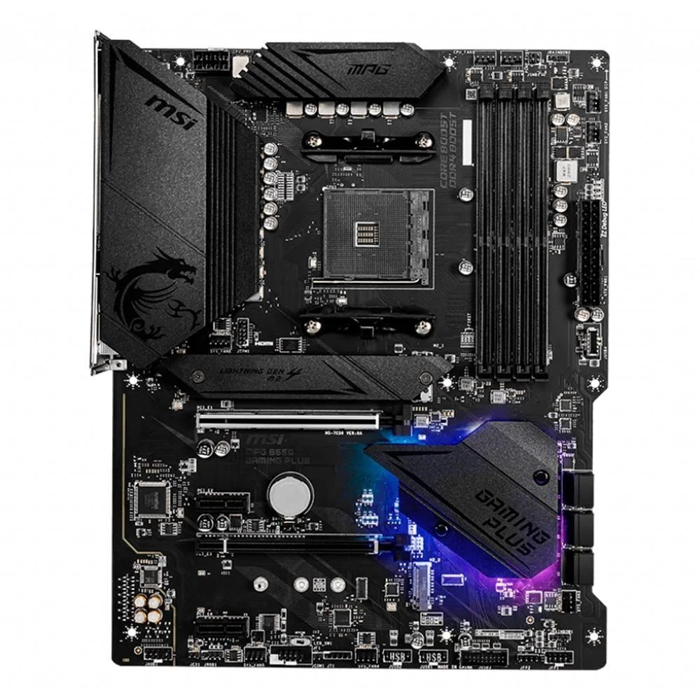 Placa-Mãe MSI MPG B550 Gaming Plus, AMD AM4, ATX, DDR4, Preto - MPG B550 GAMING PLUS